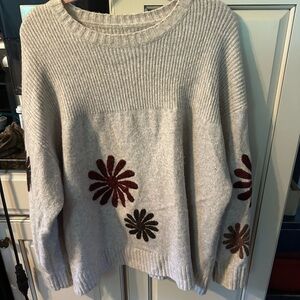 Cream and Red Crew Neck Sweater